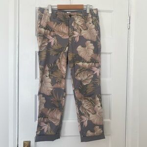 GAP Girlfriend chino cotton pants tropical print